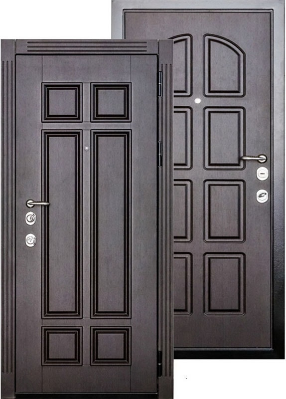 Входная металлическая дверь Модель №1: с панелями с обеих сторон