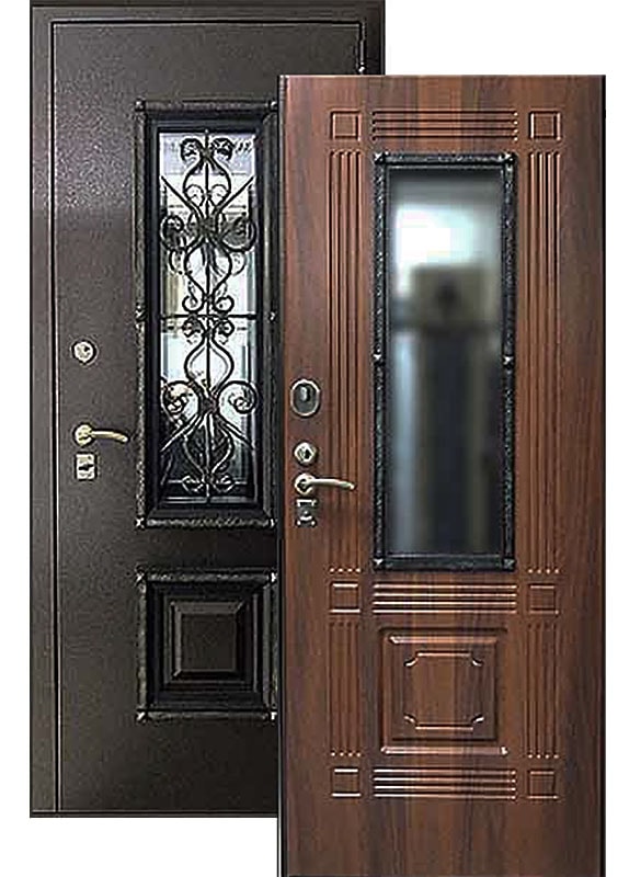 Входная металлическая дверь Модель №11: с окном