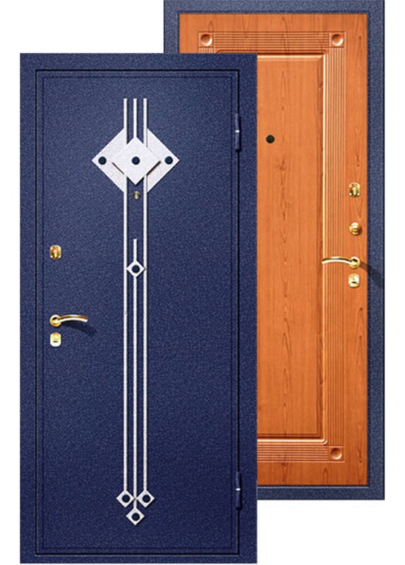 Дверь Модель №12: отделка металлом