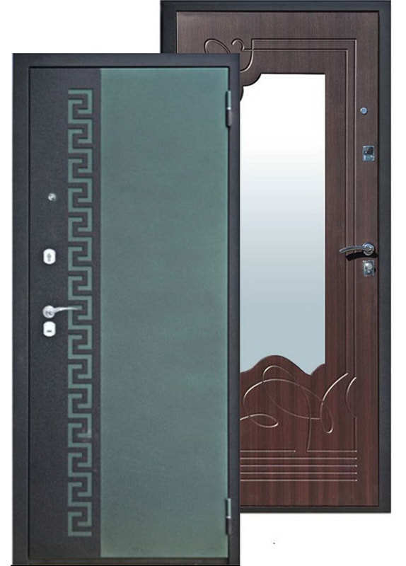 Входная металлическая дверь Модель №3: с зеркалом