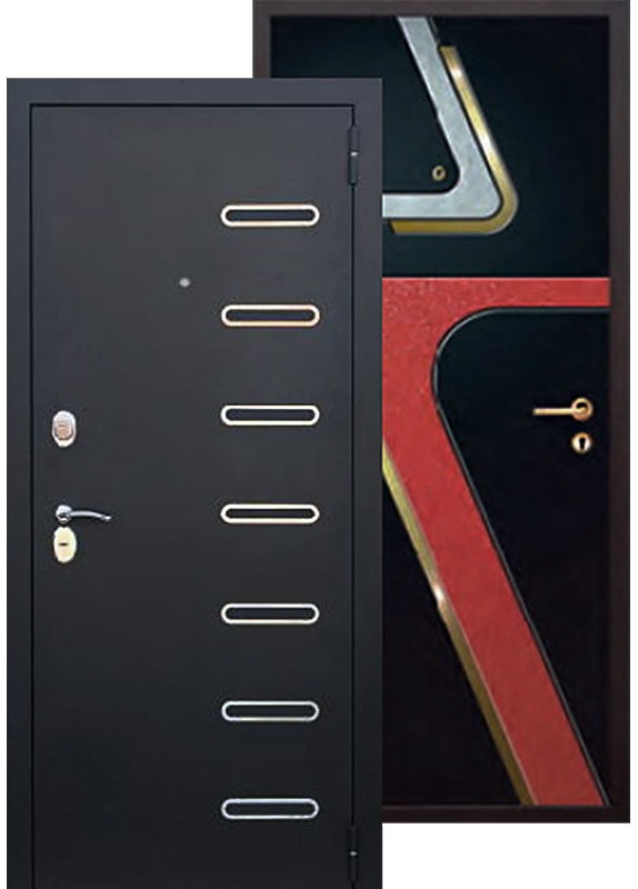 Входная металлическая дверь Модель №4: с многоцветной панелью