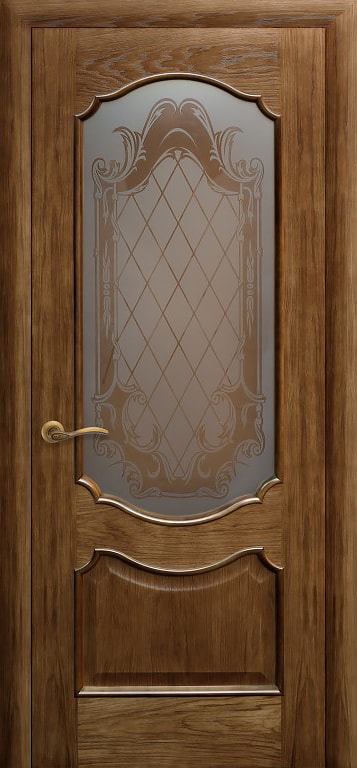 Межкомнатная шпонированная дверь Рубин II: остеклённая фото